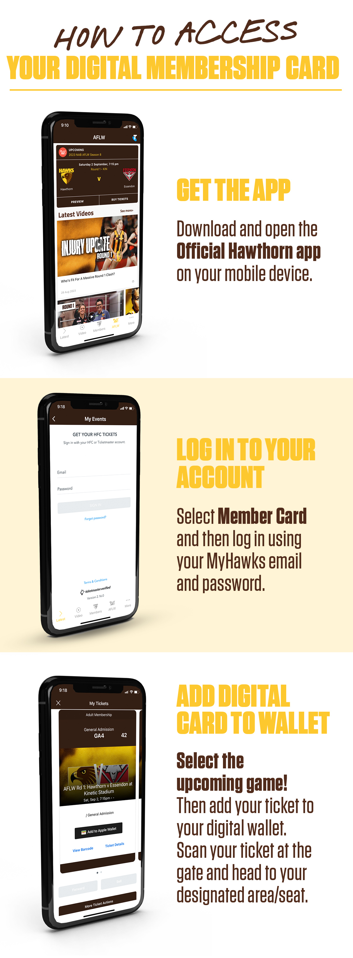 How do I access my digital membership card? Hawthorn Football Club